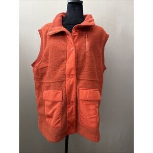 ANRABESS Womens Fleece Vest Size Large - Rust Orange